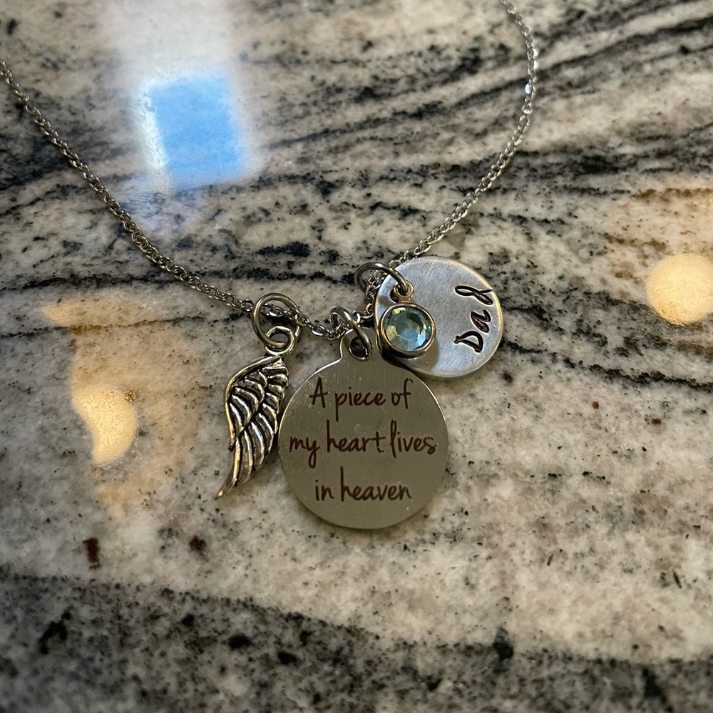 A Piece of My Heart Lives in Heaven - Dad Necklace